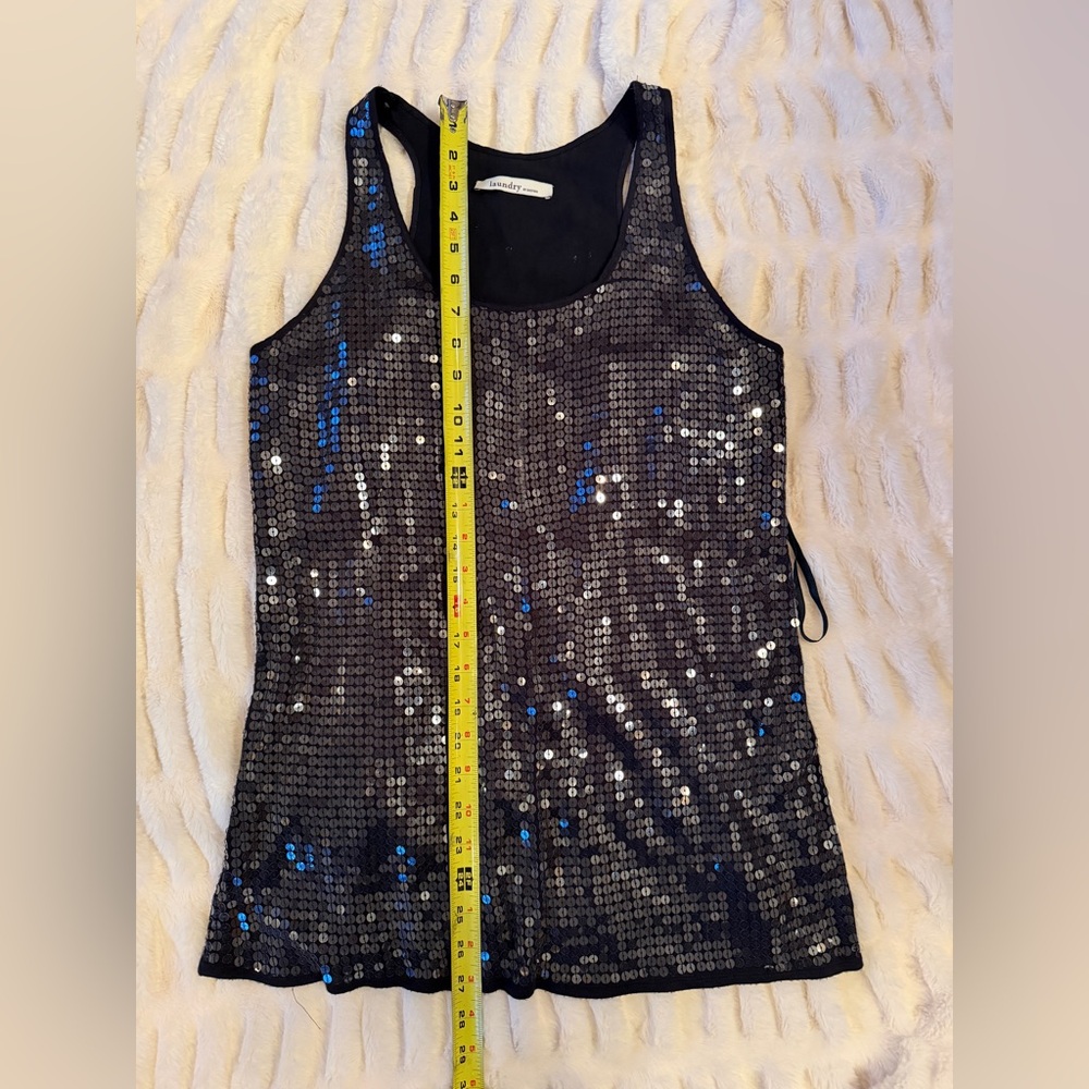 Laundry by Design Black & Blue Sparkle Tank Top